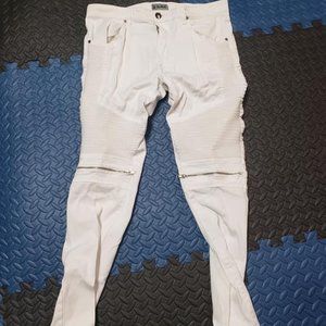 Rue21 Men's White Moto Skinny Jeans 32x32